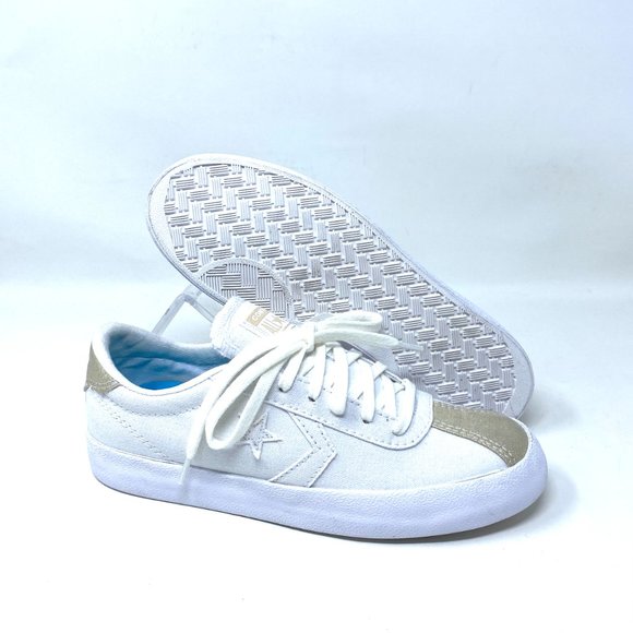 Converse Women 568901C Breakpoint Metallic Industrial Glam Low Top White Sneaker - Picture 3 of 10